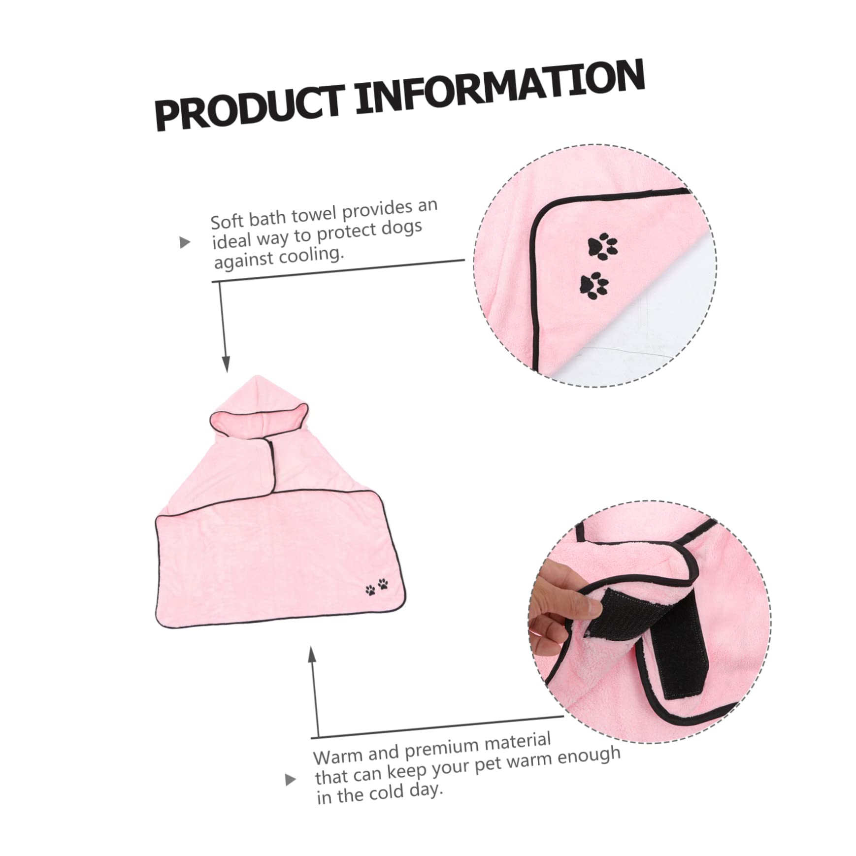 INOOMP 2pièces Peignoir Absorbant pour Animaux Serviette De Bain Rapide pour Chiens Et Matériau Et Confortable