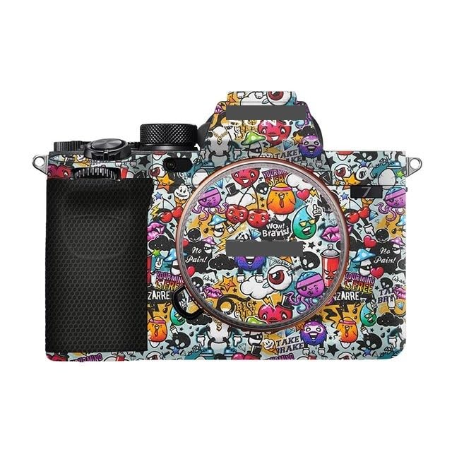 Image of Anti-Scratch Camera Cover Skin Sticker for Sony Alpha 7 IV /A7M4 /A7IV Camera Protector Film Skin (Graffiti White)
