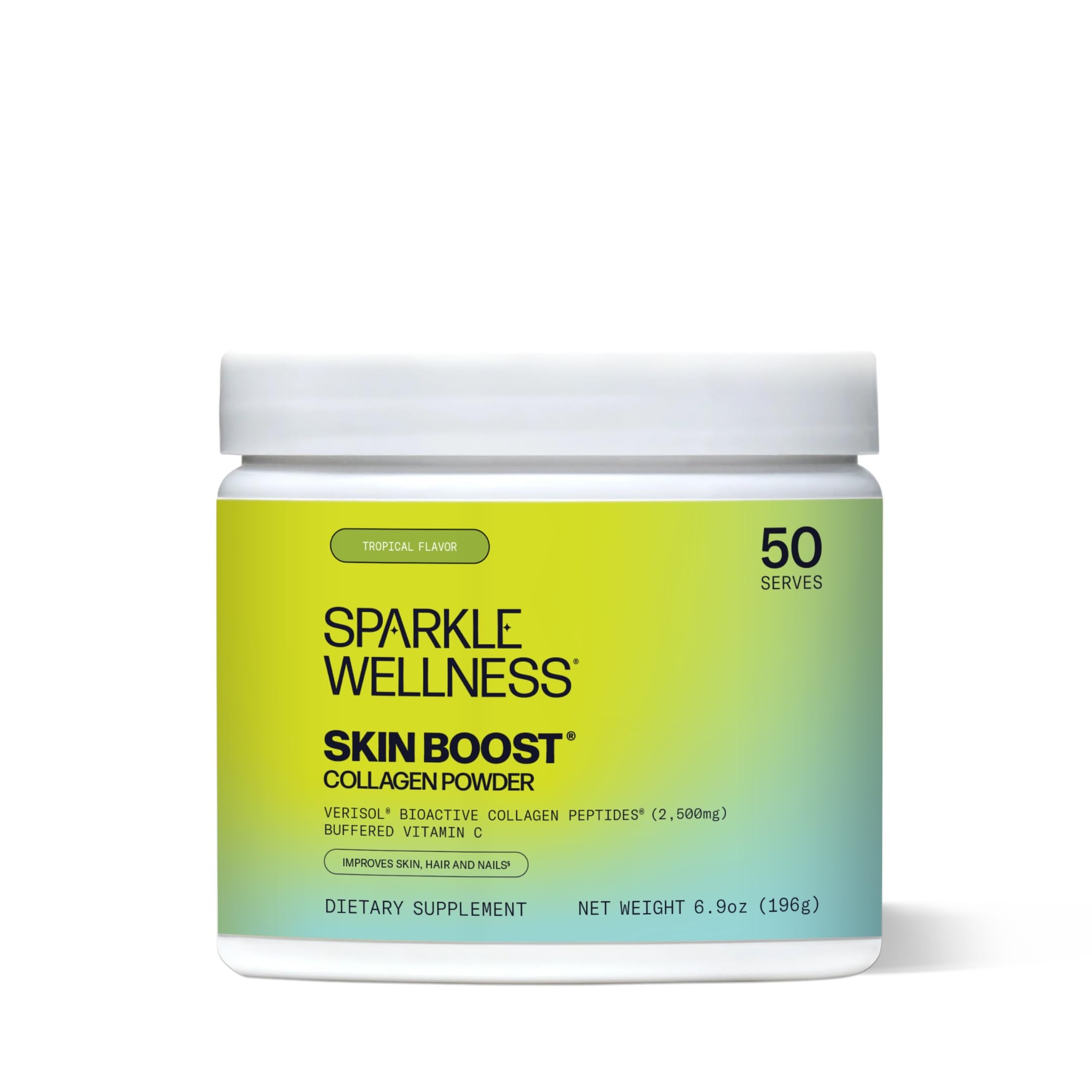 Sparkle WellnessVERISOL Bioactive Hydrolyzed Collagen Peptides | Collagen Powder Supplement with Vitamin C for Skin, Hair & Nail Health | Skin Boost (Tropical) [50-Serves]