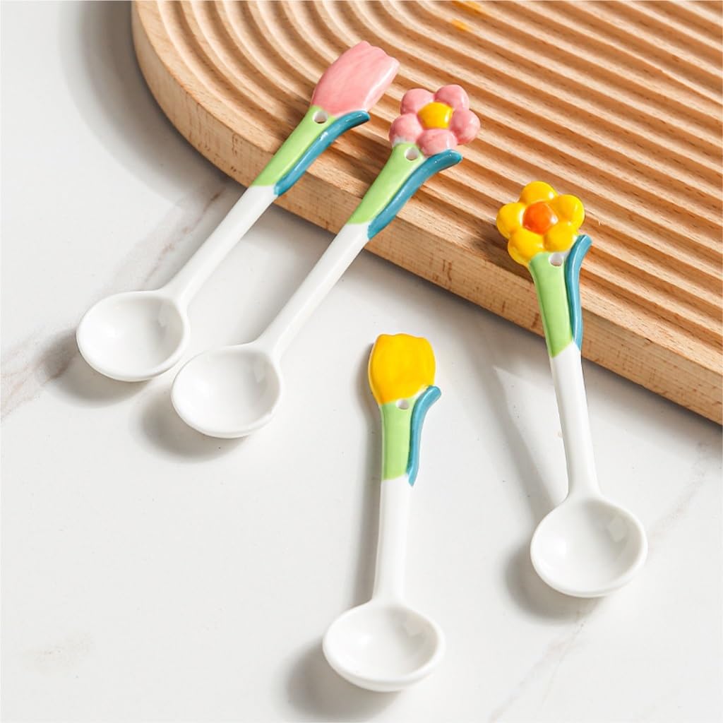 Cucchiai Di Legno Naturali - Set Da 8 Con Manico Lungo Per Cucina E Tavola