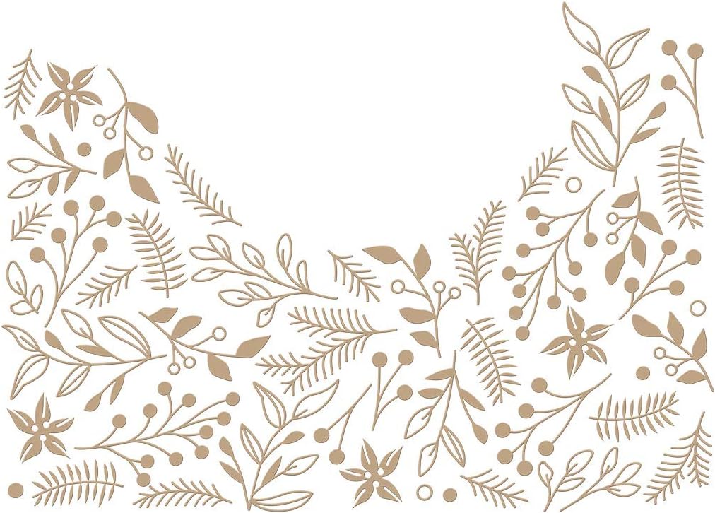 Spellbinders Christmas Foliage Background Glimmer Hot Foil Plate, Metal