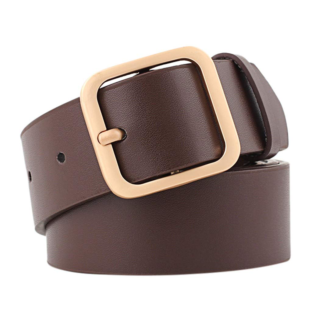 Dirk41 Expandable Belts for Men Buckle Wild Belt Ladies Belt Belt Belts for Women Dresses Orris Belts Coffee