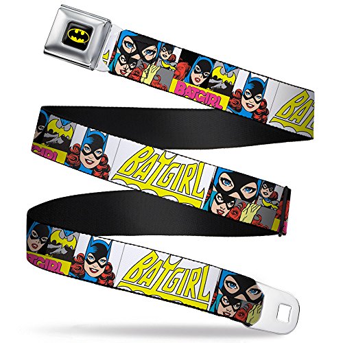 Cinturón de seguridad Batgirl de Buckle-Down infantil amarillo y rosa ajustable de 1 pulgada