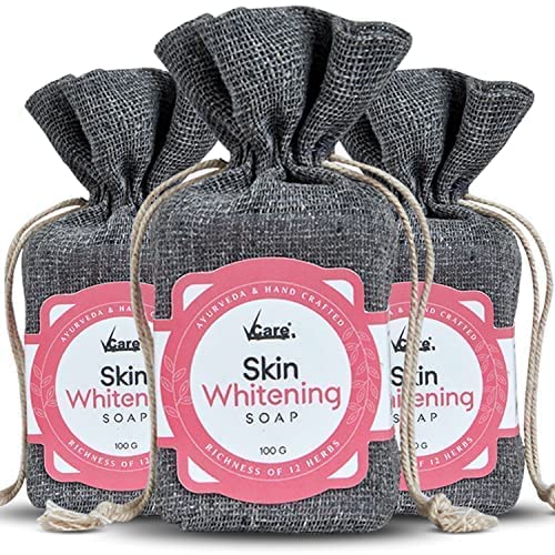VCare Skin Whitening Soap with Richness of 12 Active Ingredients,100 gm (Pack of 3)-exfoliates the skin impurities & improves the skin tone for both Men and Women
