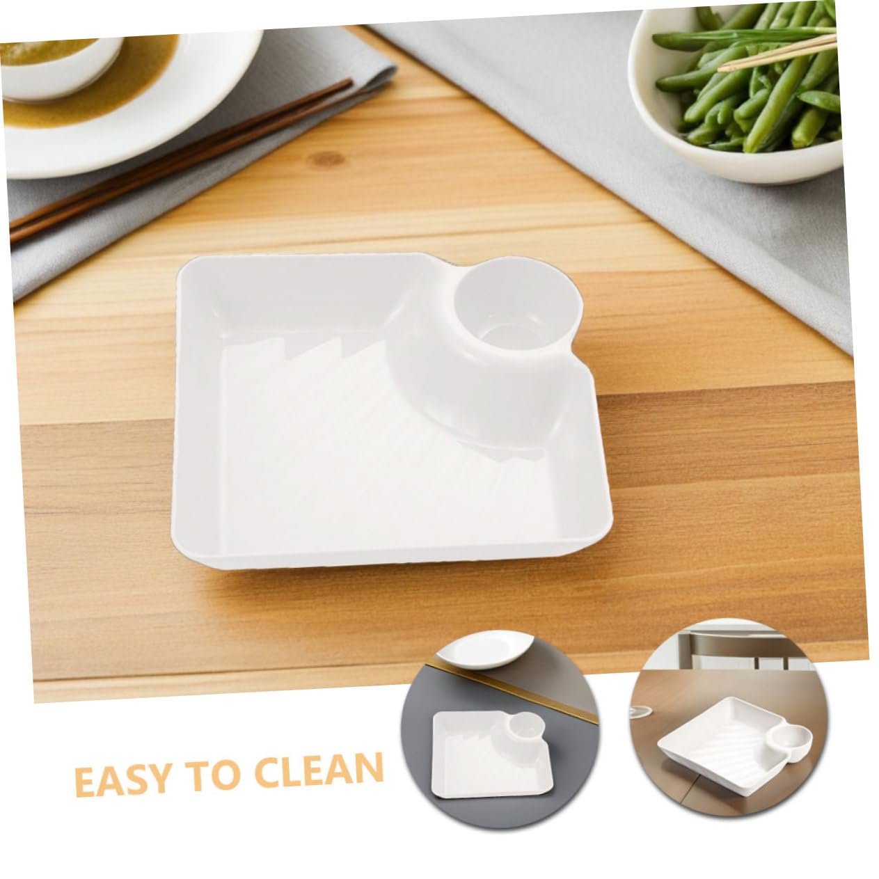 ULTECHNOVO 6 Stücke Rechteckiger Snackteller Mit Unterteilungen Dip-serviertablett Geteilte Snackschale Für Vorspeisenteller Salat-dessert-teller Trockenfrüchte-snack-teller Chips Und Dip-