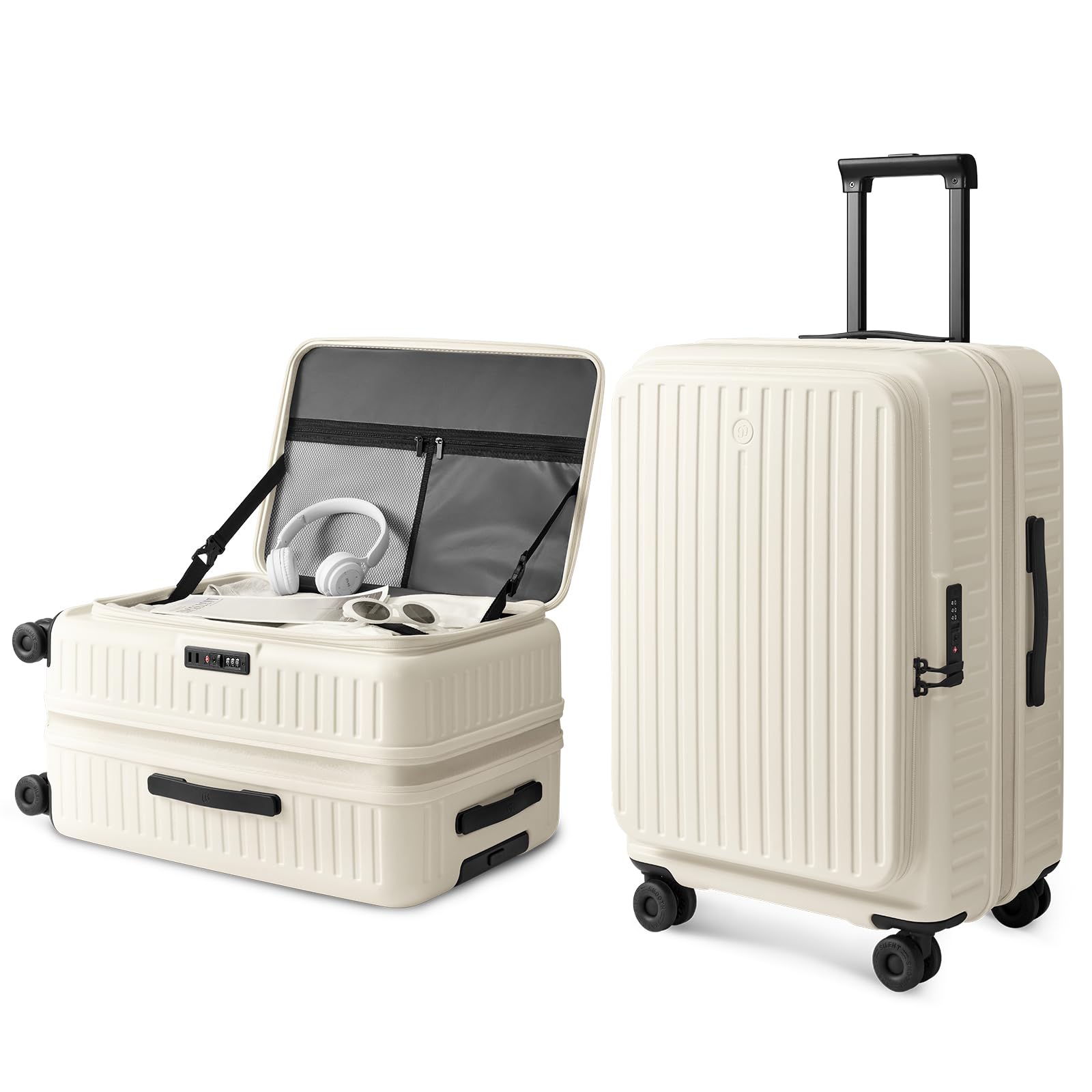 NINETYGO Top Opening Checked Luggage, Lightweight Large Suitcase, ALPS
