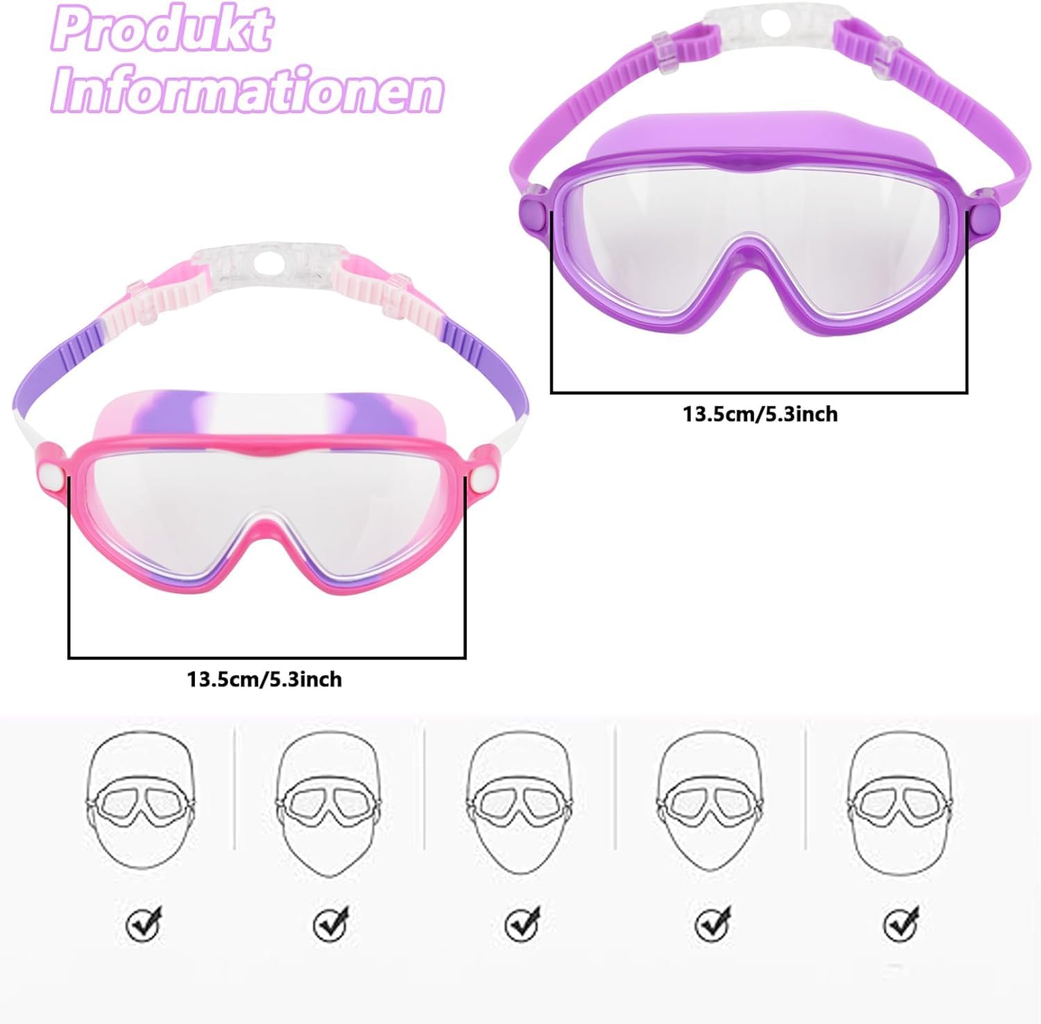 Blumi Baby Schwimmbrille UV - Schutz, Anti - Nebel, Kein Auslaufen Schwimmbrille für Kinder
