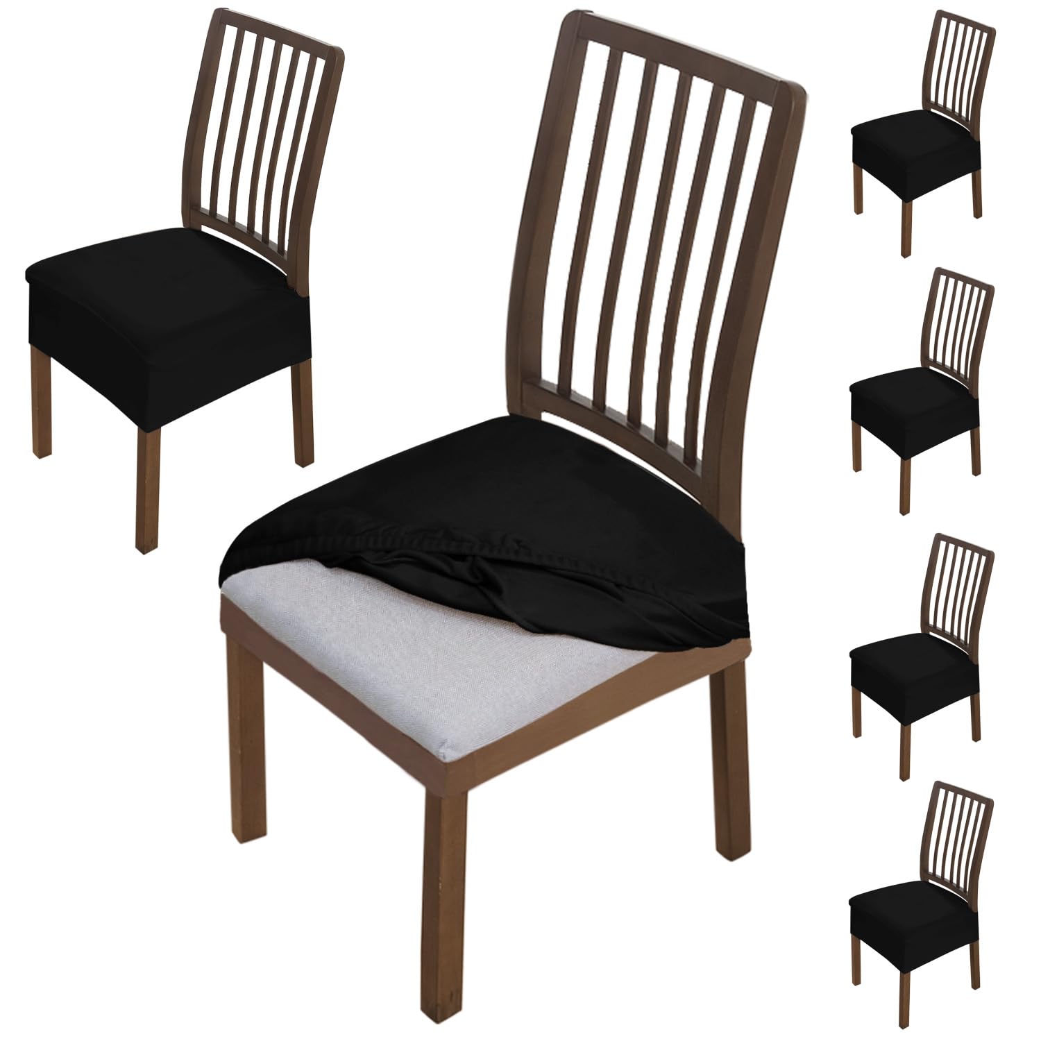 HOKIPO Original Velvet Dining Chair Seat Cover, Stretch Fitted, Removable Washable Furniture Protector Slipcovers, Set of 6, Beige (AR-4754-BGE*6) (B0C7MVB6CL) Amazon Price History, Amazon Price Tracker