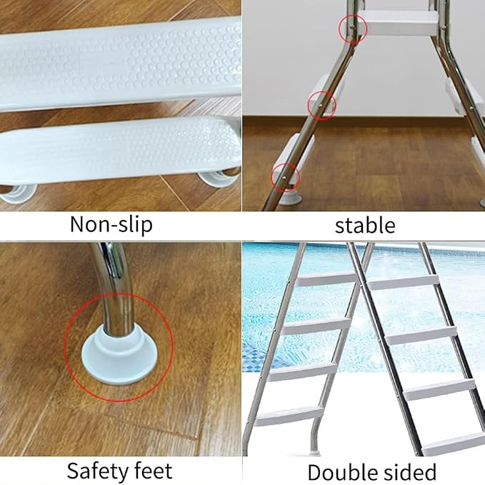 Escalera para piscina elevada 4 peldaños acero inoxidable miniatura 6