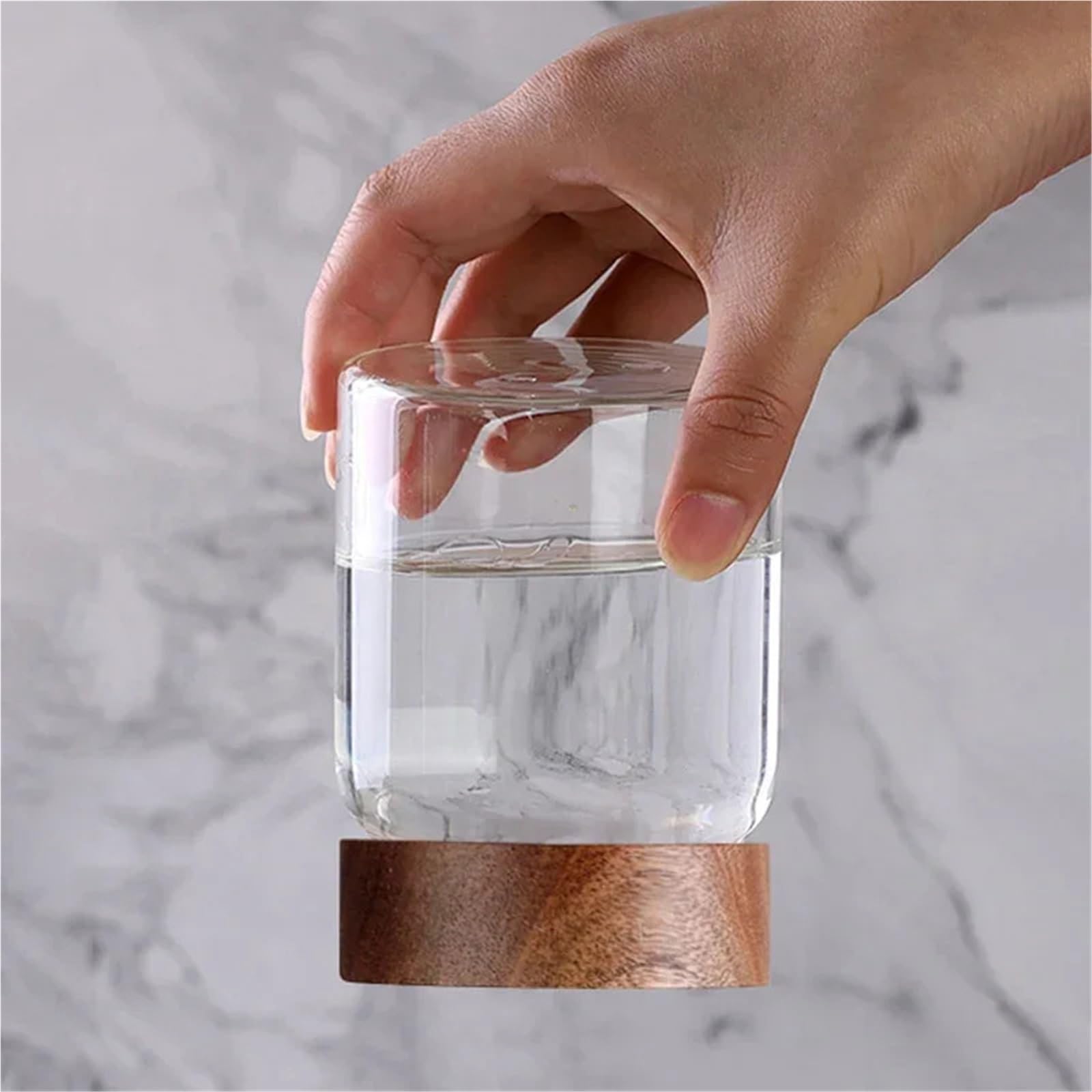 Barattoli Ermetici Contenitori for la conservazione in vetro Barattoli in vetro ad alto borosilicato Contenitori for alimenti da cucina con coperchi in legno di acacia for chicchi di caffè/zucchero/no