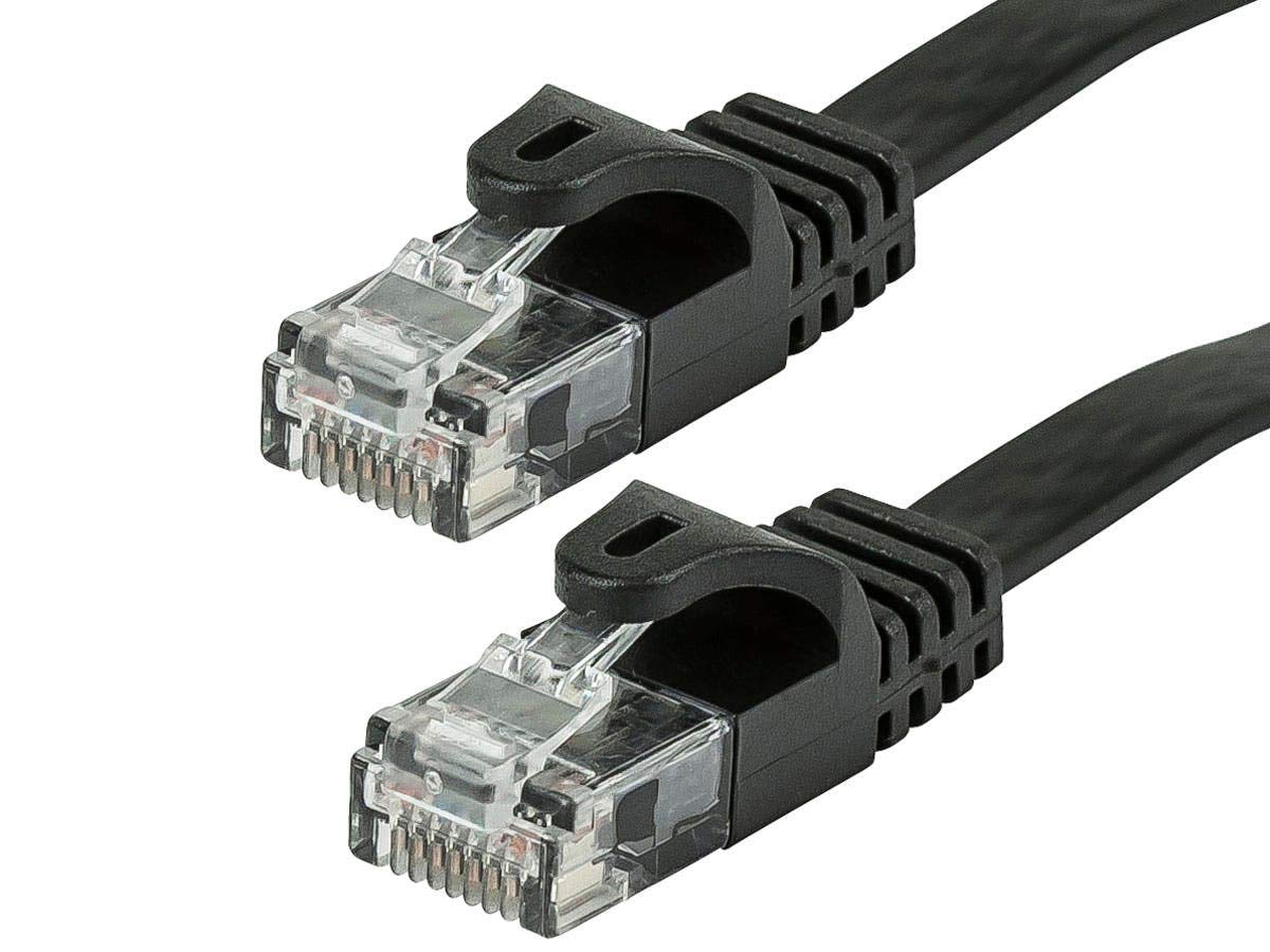 Amazon.com: Monoprice Cat5e 5ft Black Flat Patch Cable UTP 30AWG