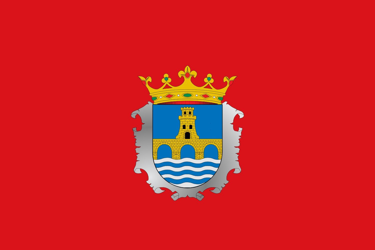 Drapeau Large Peralta du grand format pour la municipalité de Navarre Espagne