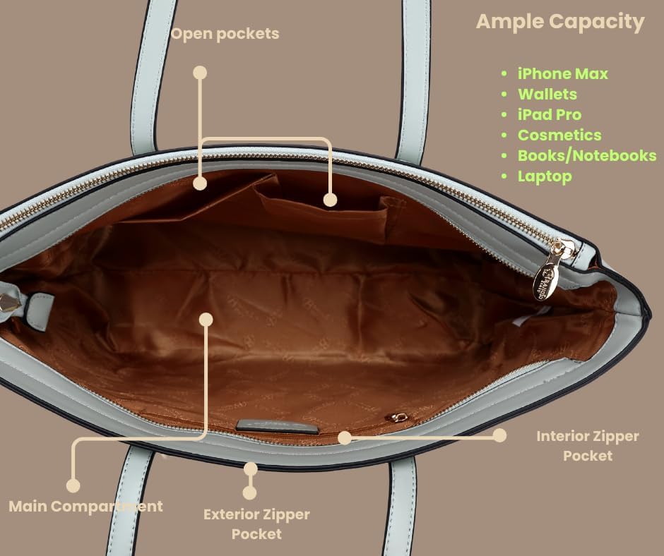 Italy Women's Tote Bag – Elegant Designer Handbag with Gold Detailing & Spacious Interior - Image 4