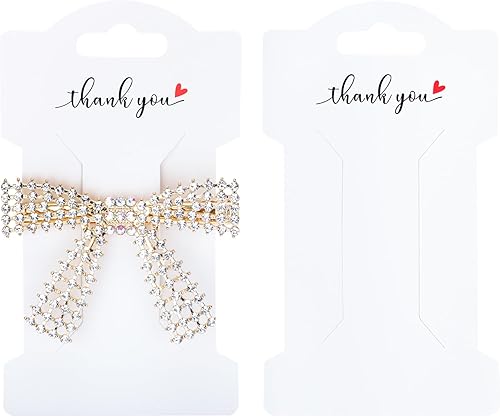 Anwyll Tarjetas de exhibición de lazo con clip para el cabello, tarjetas con clip de lazo para el cabello, pasadores de cabello blanco, tarjetas de