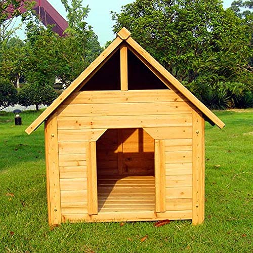 Melko Hundehütte Hundehaus Blockhaus-Stil Haustierhütte Outdoor Hundehöhle aus Holz Hundeschlafplatz für mittelgroße Hunde