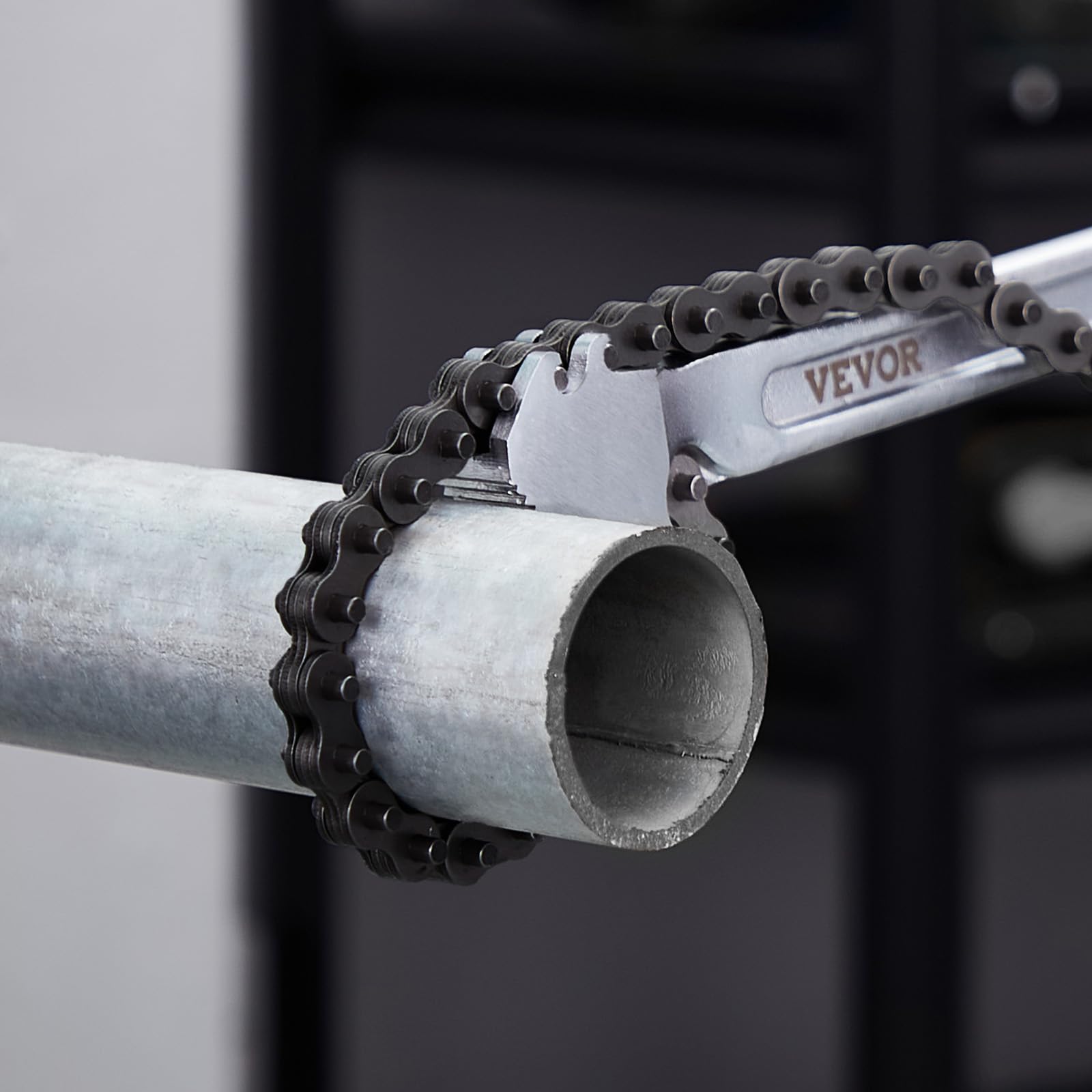 VEVOR Kettenschlüssel, 48 Zoll Kettenrohrschlüssel, 13,4 Zoll Durchmesser Kapazität, CRV umkehrbarer Rohrverschraubungsschlüssel mit hochfester Backe und ergonomischem Griff, für Rohrinstallation