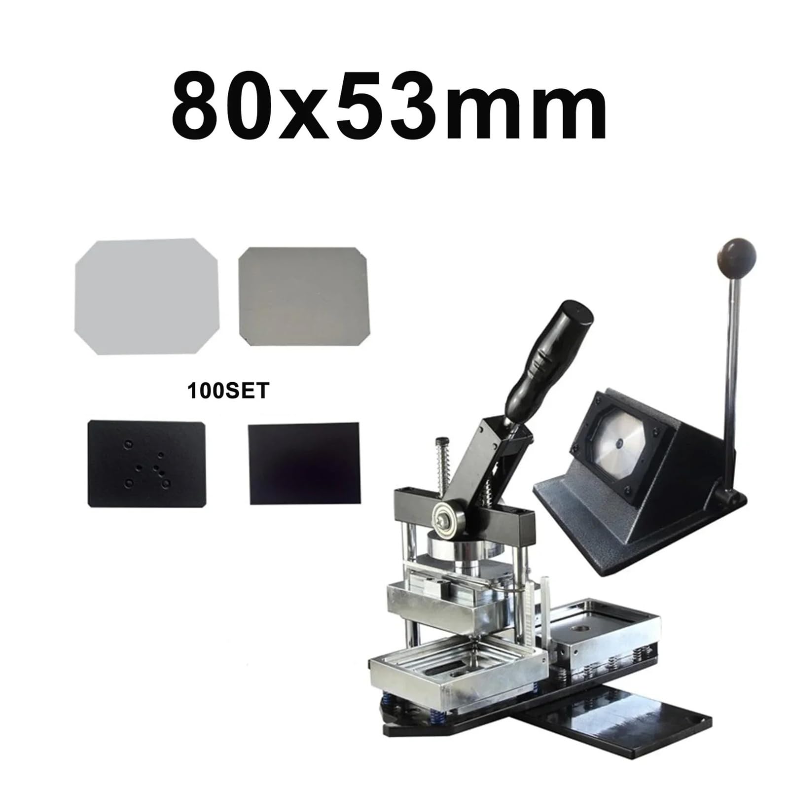 Maszyna do robienia magnesów na zdjęcia 80x53mm/90x65mm Zestaw do samodzielnego wykonania kwadratowych magnesów na lodówkę, czarny Zgodny(80x53set)