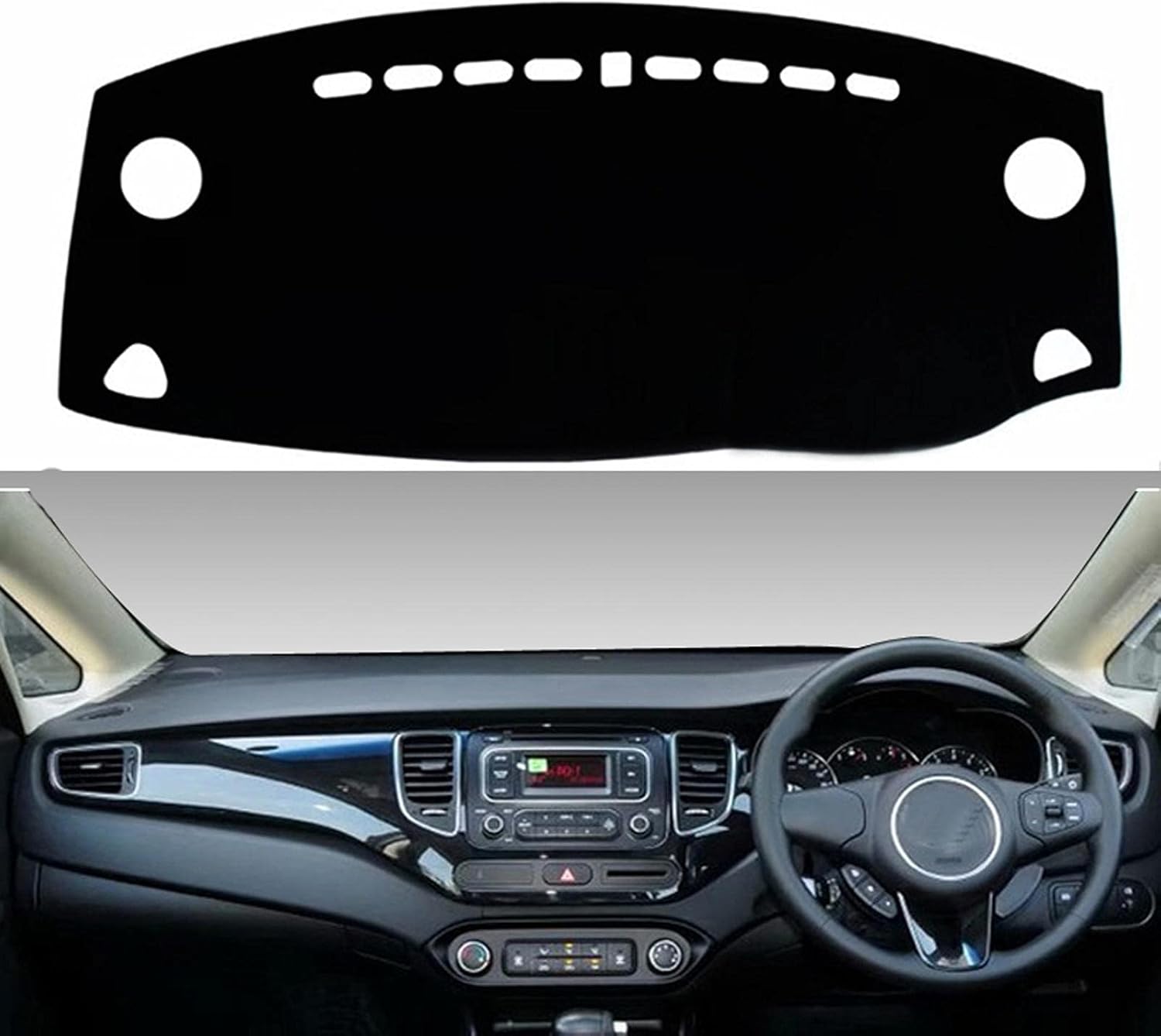 Car Interior Dash Covers Dash Board Cover Non-Slip Mat Anti-UV Dash Cover Sun Protection Compatible with Kia Carens Rondo 2013-2019