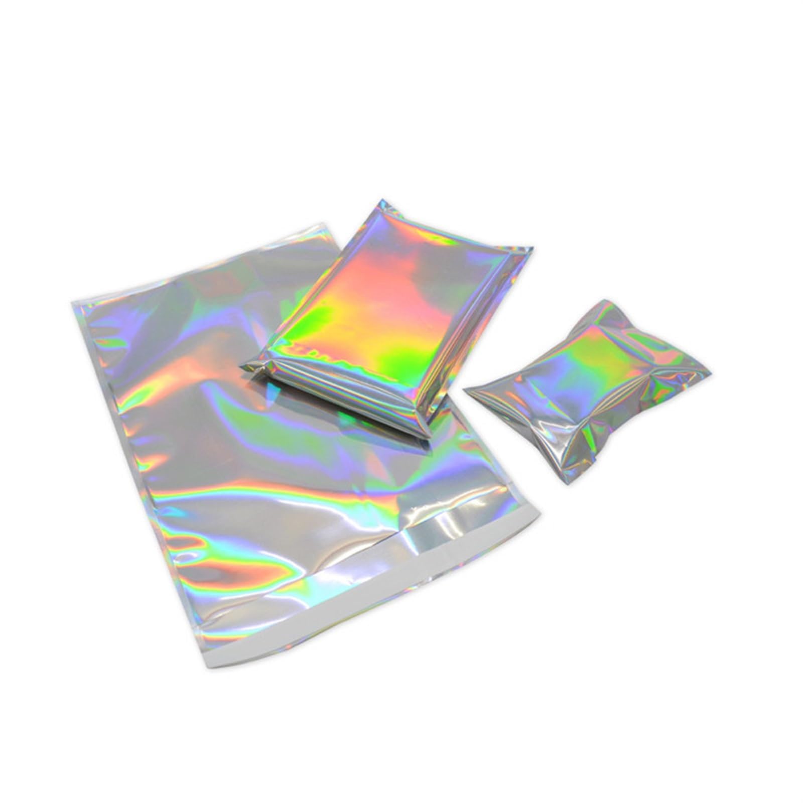Buste Spedizione 100 pz Laser Autosigillante Buste di Plastica Mailing Borse Contenitore Regalo Olografico Gioielli Poli Adesivo Corriere Sacchetto di Imballaggio