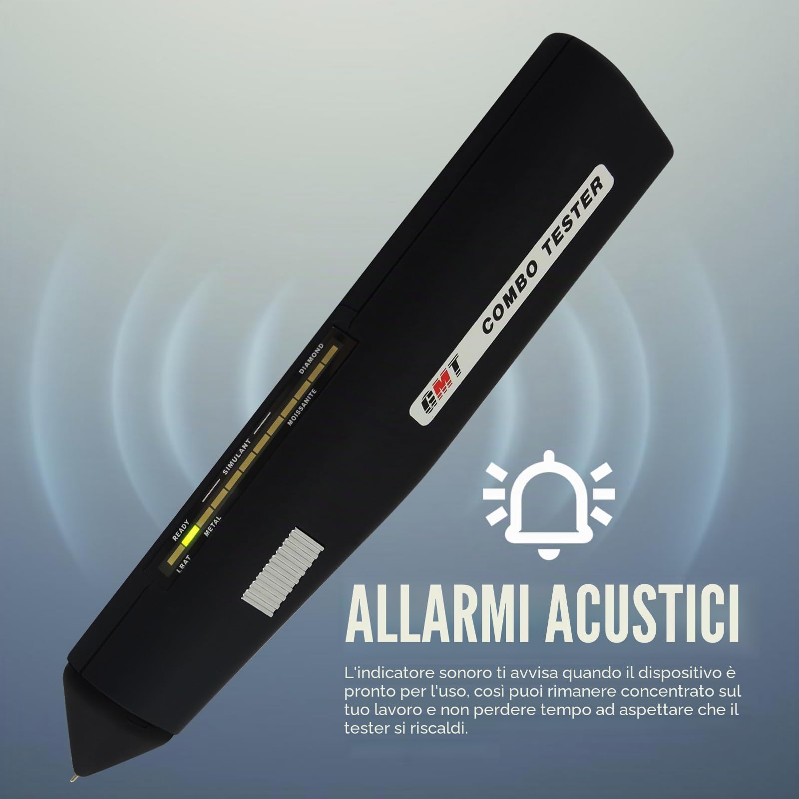 Tester per gioielli, set di test per pietre preziose, 2 in 1, professionale, per diamanti, moissanite, metalli e pietre preziose