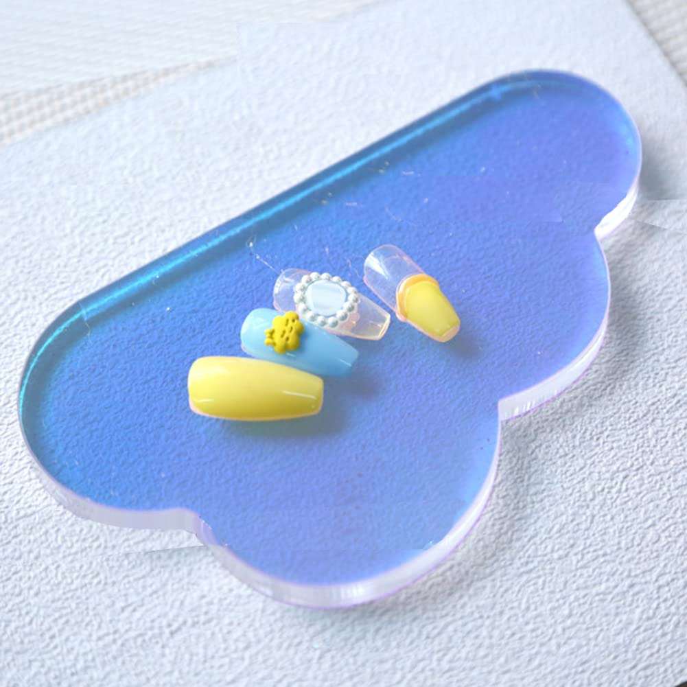 Paleta de arte de uñas acrílicas, forma de nubes, paleta de mezcla de esmalte de uñas, paleta de maquillaje, soporte de paleta de arte de uñas, 1 unidad, tablero de exhibición para arte de uñas 4