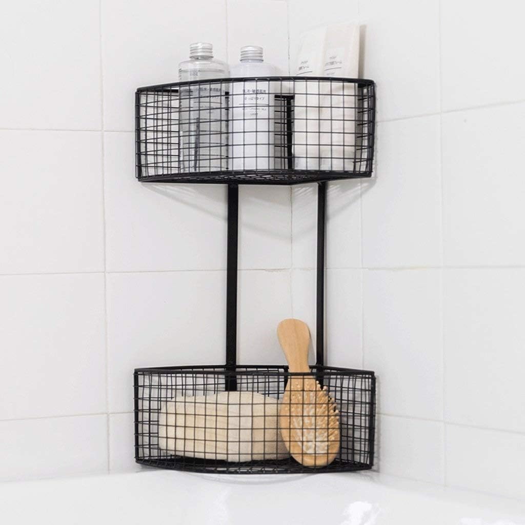 Floating Shelves Wall Mounted Storage for Kitchen, Bathroom,Metal Organizer Wire Rack, Black(White-Fruit peach5)