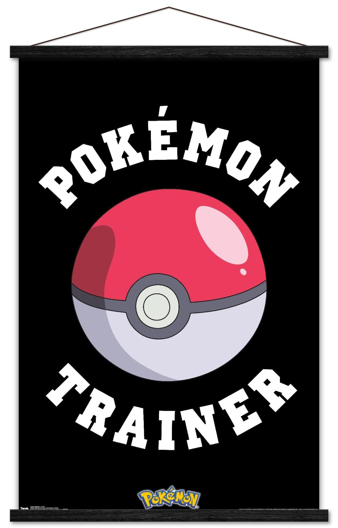 Trends International Pokémon - Trainer Wall Poster, 22.375" x 34", Print and Black Hanger Bundle