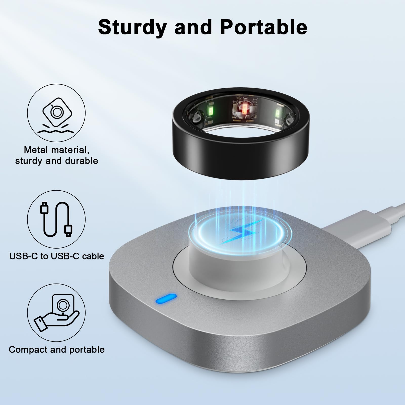 ZOOROO Chargeur compatible Aura-Ring Gen 3 Taille 9