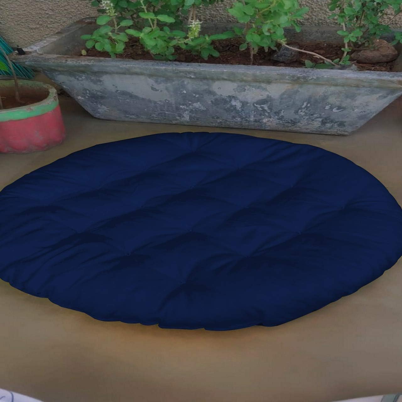 NEXTGO Round Sitting Cushion Cotton Yoga Floor for Meditation Mat Velvet Fabric Size (60 CM X 60 CM) (Blue) Hadmade Round-image-37