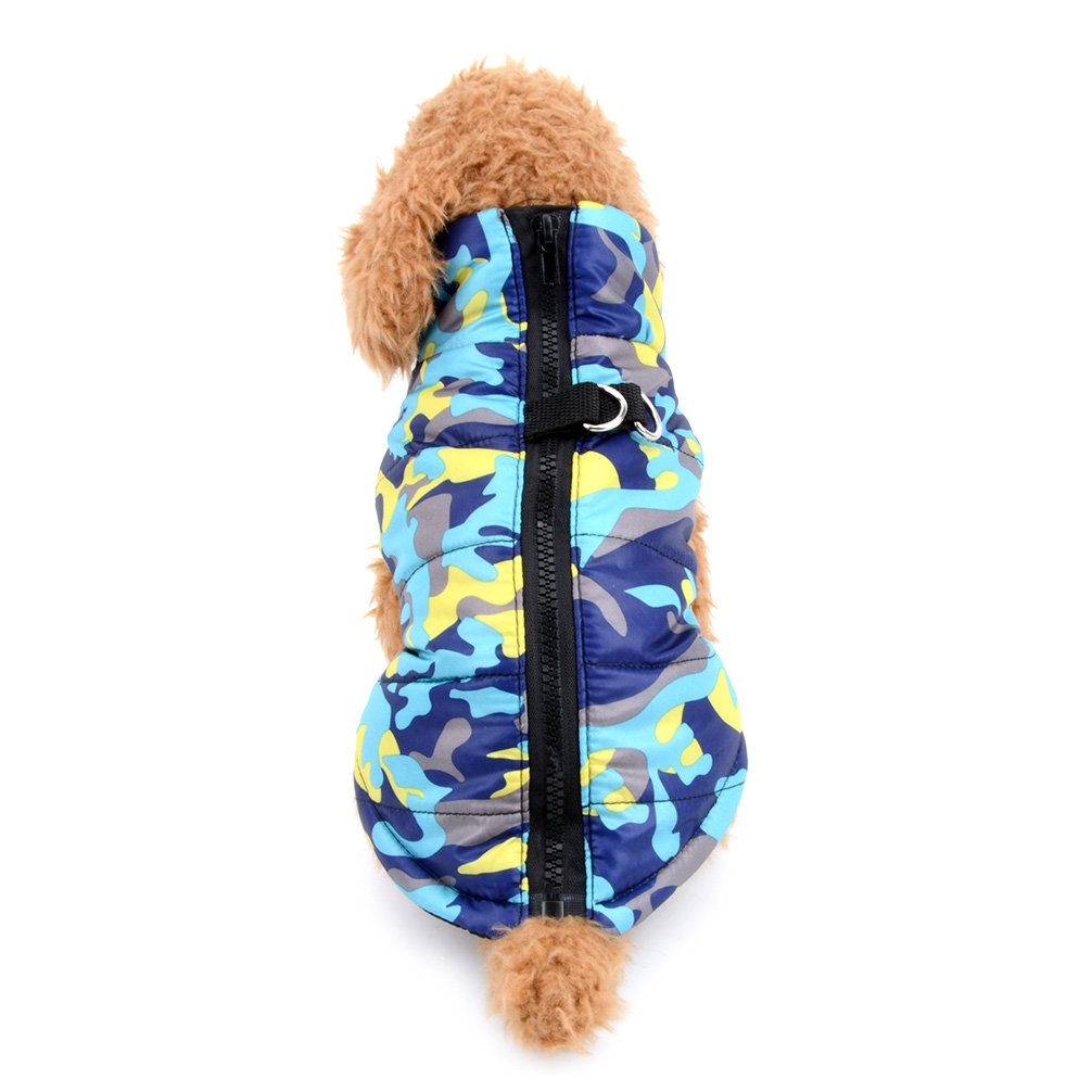 Ranphy Small Dog Camo Puffer Jacket with D-Ring and Zip