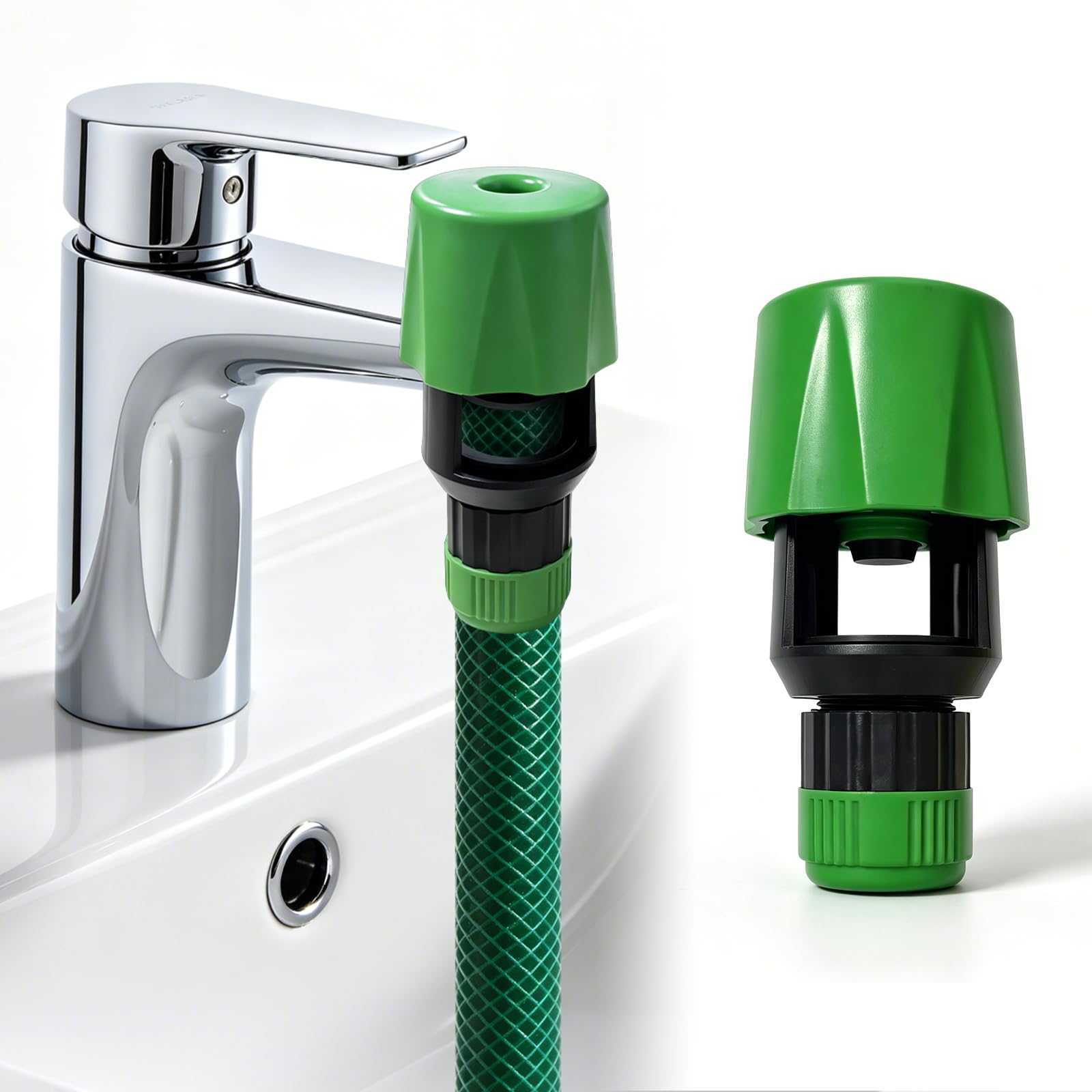 Kitchen Tap Hose Connector, Mixer Tap Hose Connector with Garden Hose Adapter for Indoor & Outdoor Pipe Fittings, Universal Hose to Tap Connector for Kitchen Sink Bathroom Garden Watering