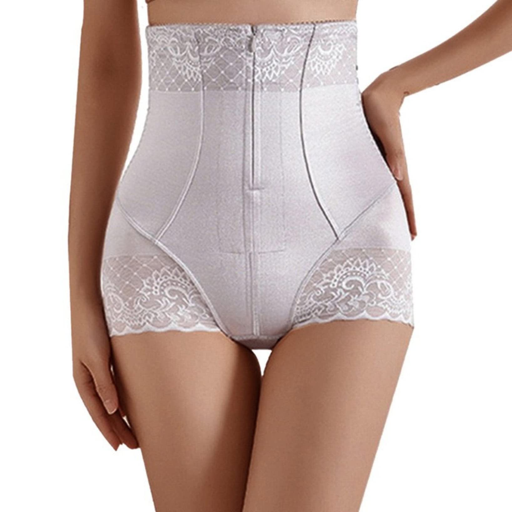 LXMQEF damskie majtki wyszczuplają brzuch Body z wysokim stanem, bezszwowe bielizna modelująca po porodzie, zapinane na zamek