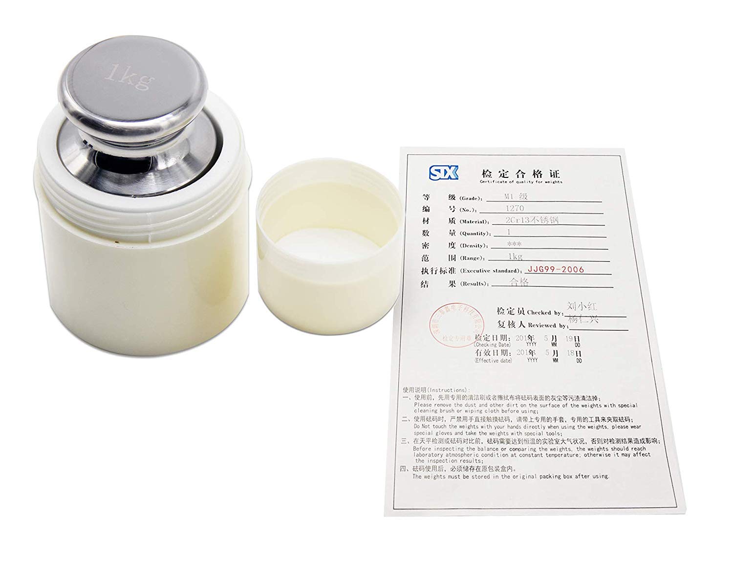Huanyu Calibración de alta precisión de acero inoxidable de clase M1 1KG