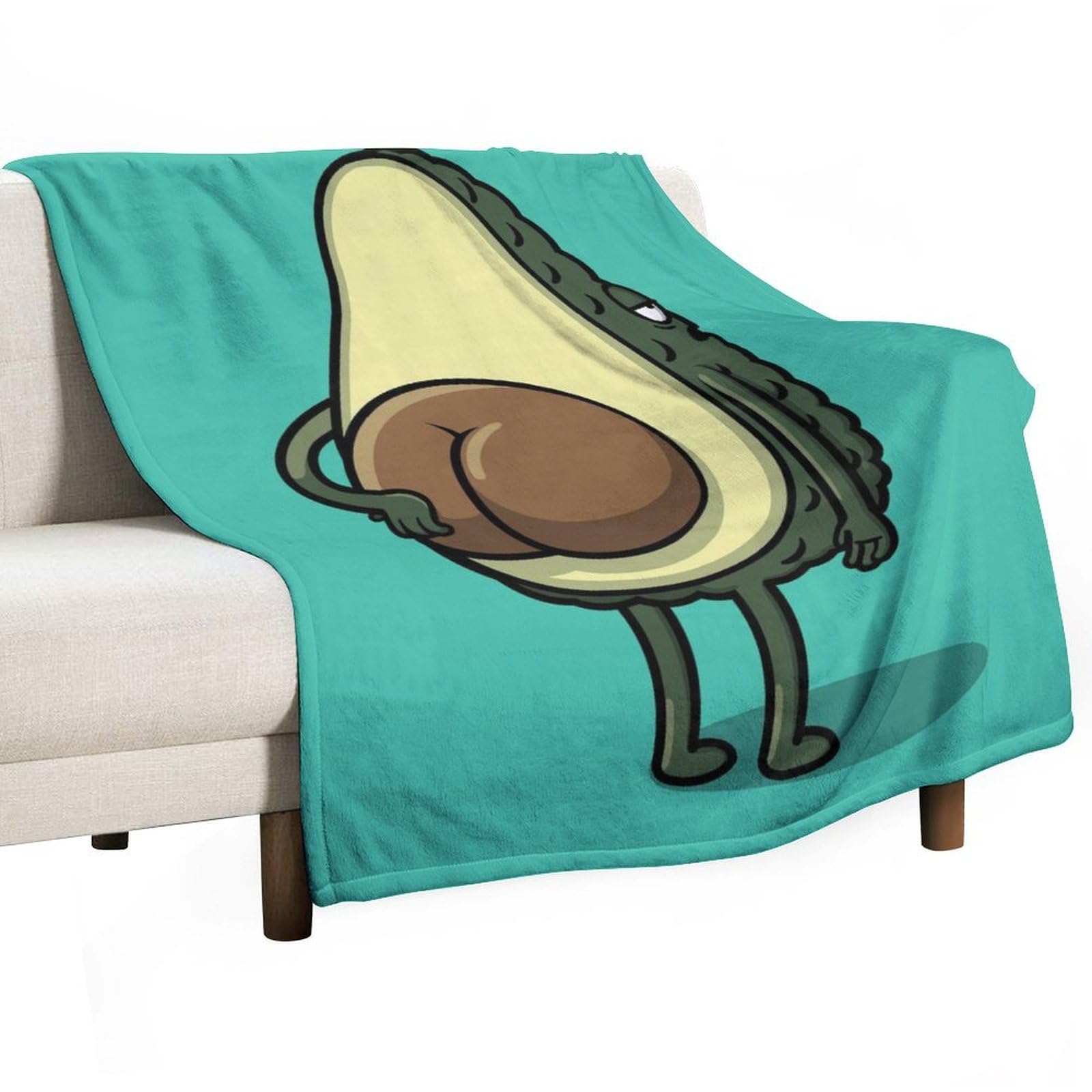 Hxwokrum Flannel Blanket, Cute Avocado Anime Throw Blanket for Couch Sofa Bed Office, Soft And Comfortable Without Pilling