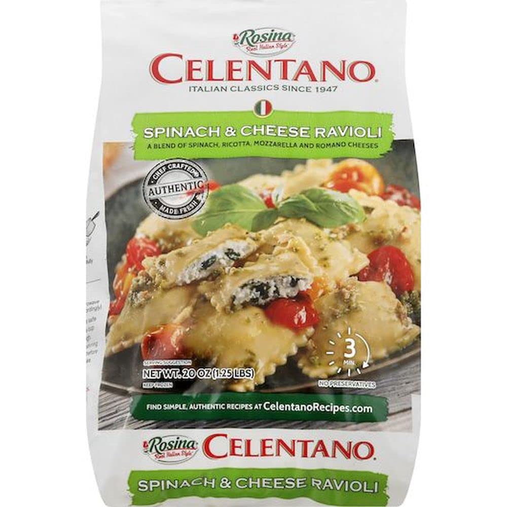 Celentano Spinach and Cheese Ravioli by Rosina Food – 20 Ounce