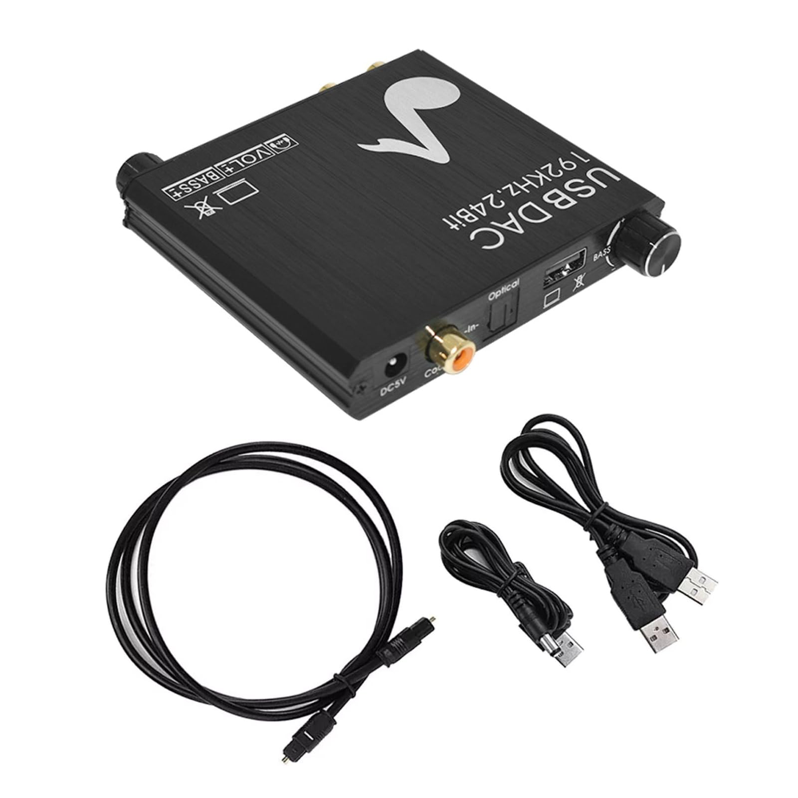 Digital Coaxial Optical to Analog Stereo L/R + 3.5mm Jack, 3.5mm Headphone Stereo RCA Output Audio Sound Card Adapter