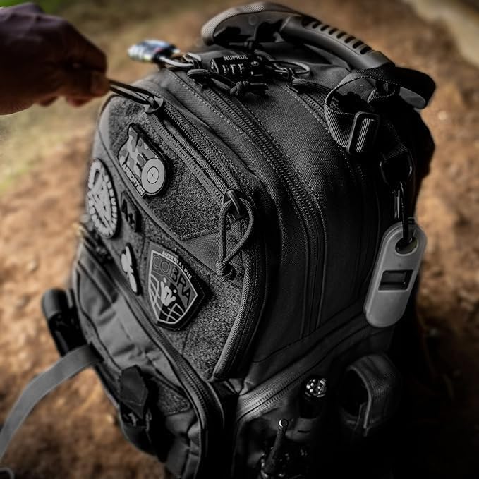 VOTAGOO Tactical Range Rucksack, für 3 Pistolen Tragetaschen für Jagdschießen Black