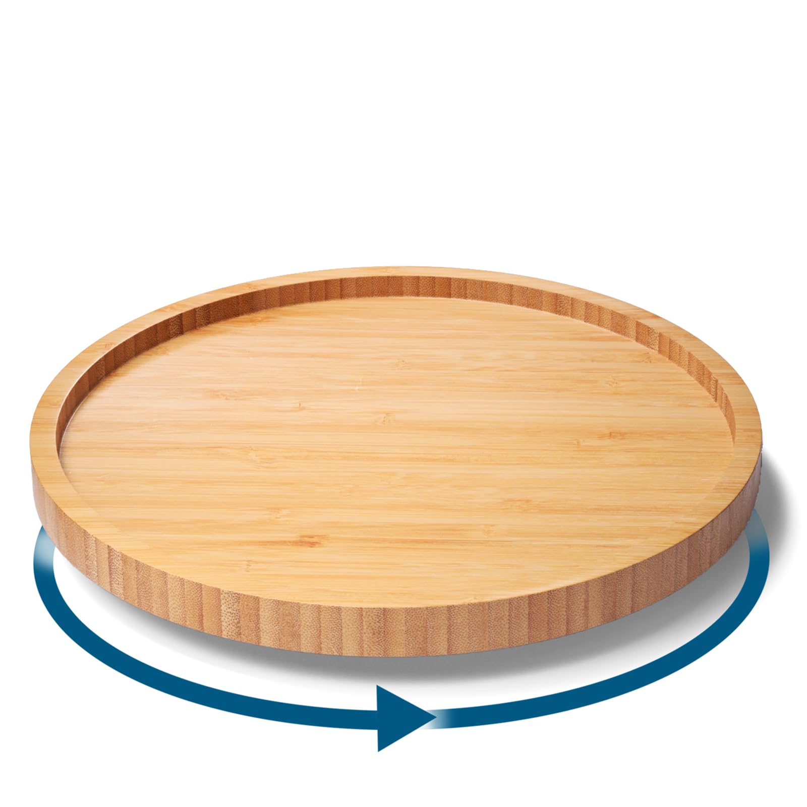 Vertorgan Natural Lazy Susan Organizer For Kitchen,Bamboo Turntable For Cabinet,Pantry,Vanity,Small（Natural）