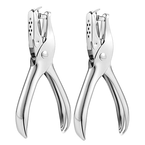 2 PCS Hole Punch,1/4 Inch Single Hole Puncher with 8-Sheet Capacity,Durable One Hole Paper Punch