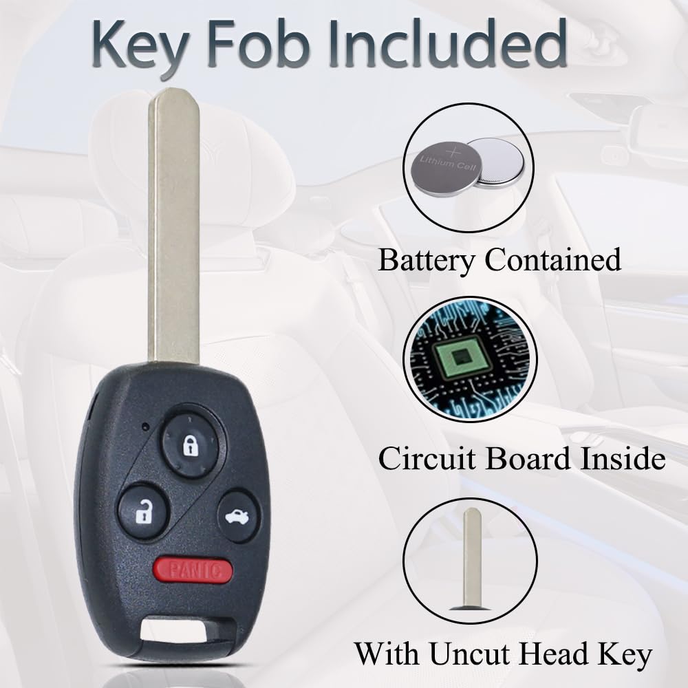 Uncut Key & Remote Entry Fob For 2004-2007 Honda Accord – Ready To Program