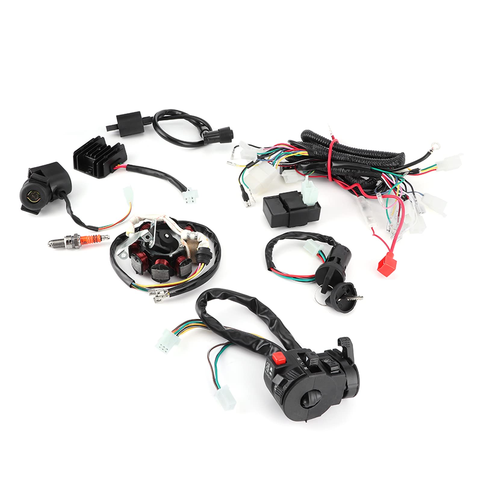 Kit cablaggio ATV, cablaggio cablaggio elettrico Loo_m Kit statore CDI per 150CC 200CC 250CC 300CC ATV QUAD