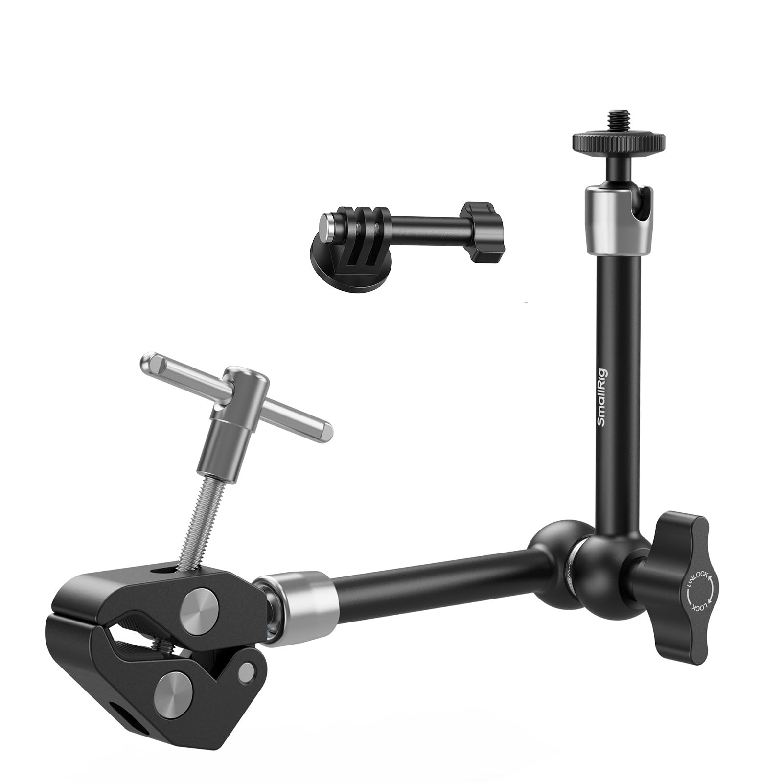 Photo 1 of SMALLRIG Magic Arm with Super Clamp for Action Cameras, Camera Clamp Mount for GoPro Hero 13/12/11, for DJI Osmo Action 5 pro/4/3, for Insta360 Ace Pro 2, with 1/4" Screw for Monitor/LED Lights