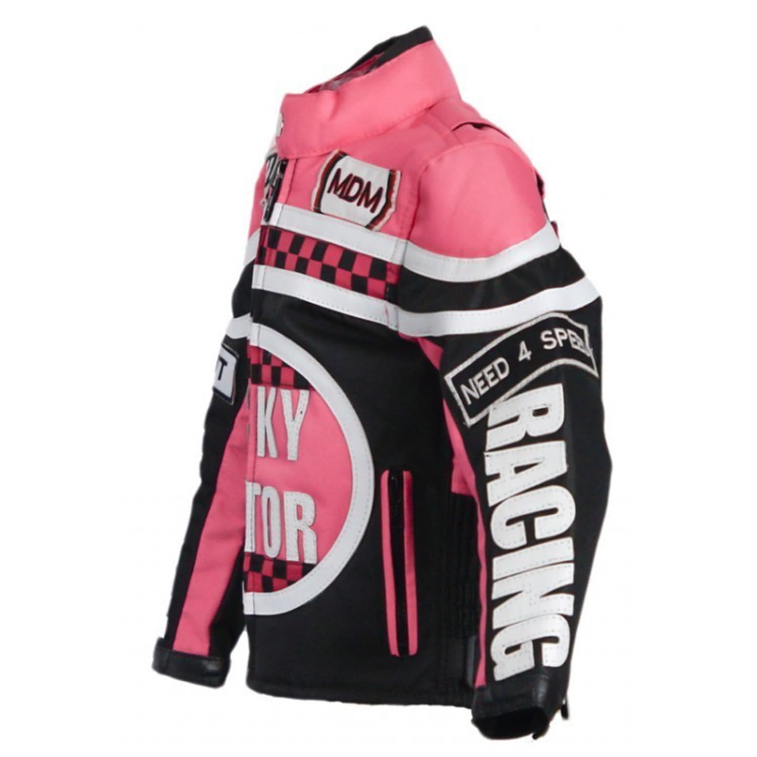 MDM Chaqueta de motorista para niña, color rosa