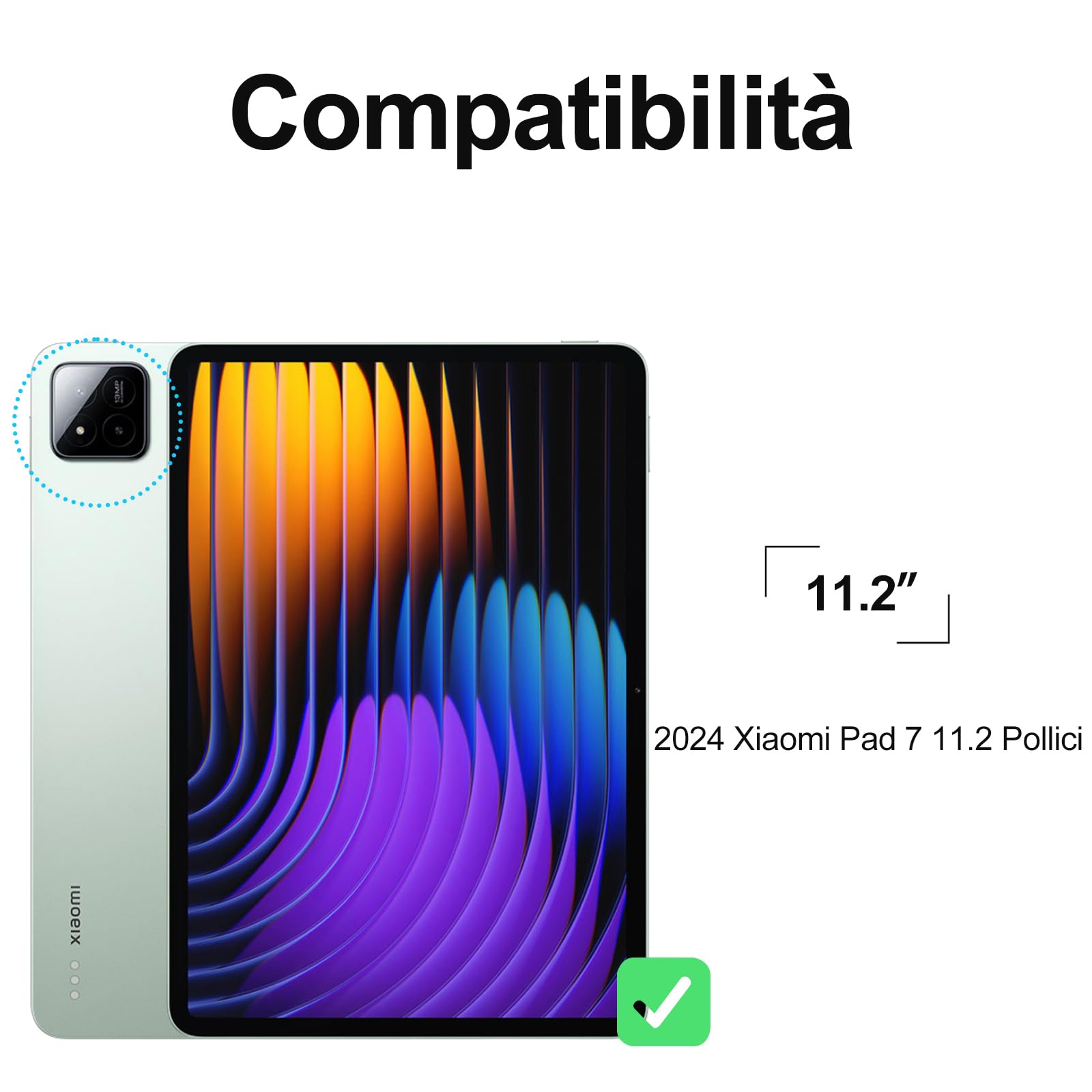 WINCHKING Custodia con Tastiera per Xiaomi Pad 8/8 Pro 11.2", Cover Magnetica Rimovibile Tastiera per Xiaomi Pad 7/8 11.2 Pollici, Italiano QWERTY Layout, Nero