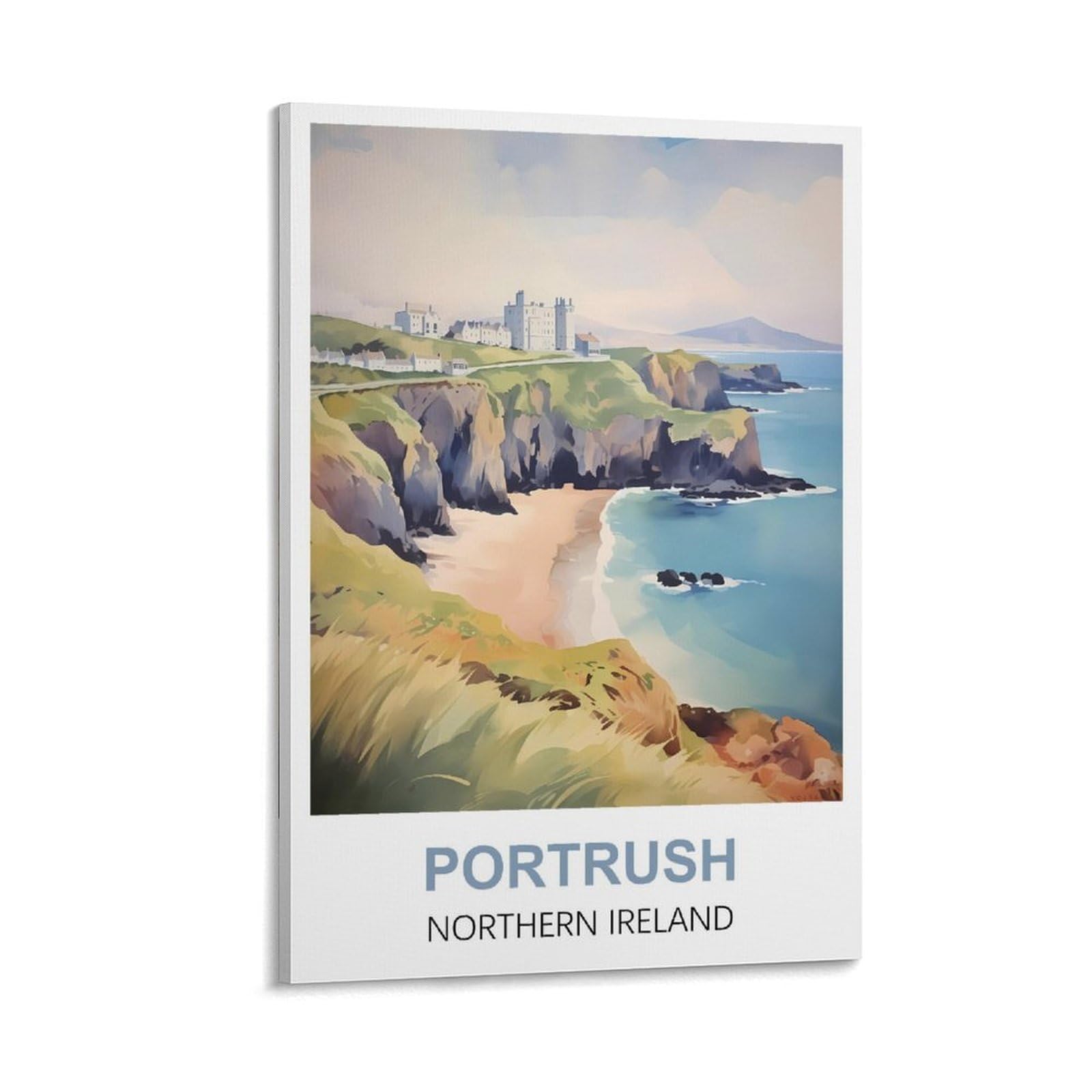 JYICUNCHO Portrush Northern Ireland Vintage Travel Posters 08x12inch(20x30cm) Canvas Prints Wall Art Paintings Pictures