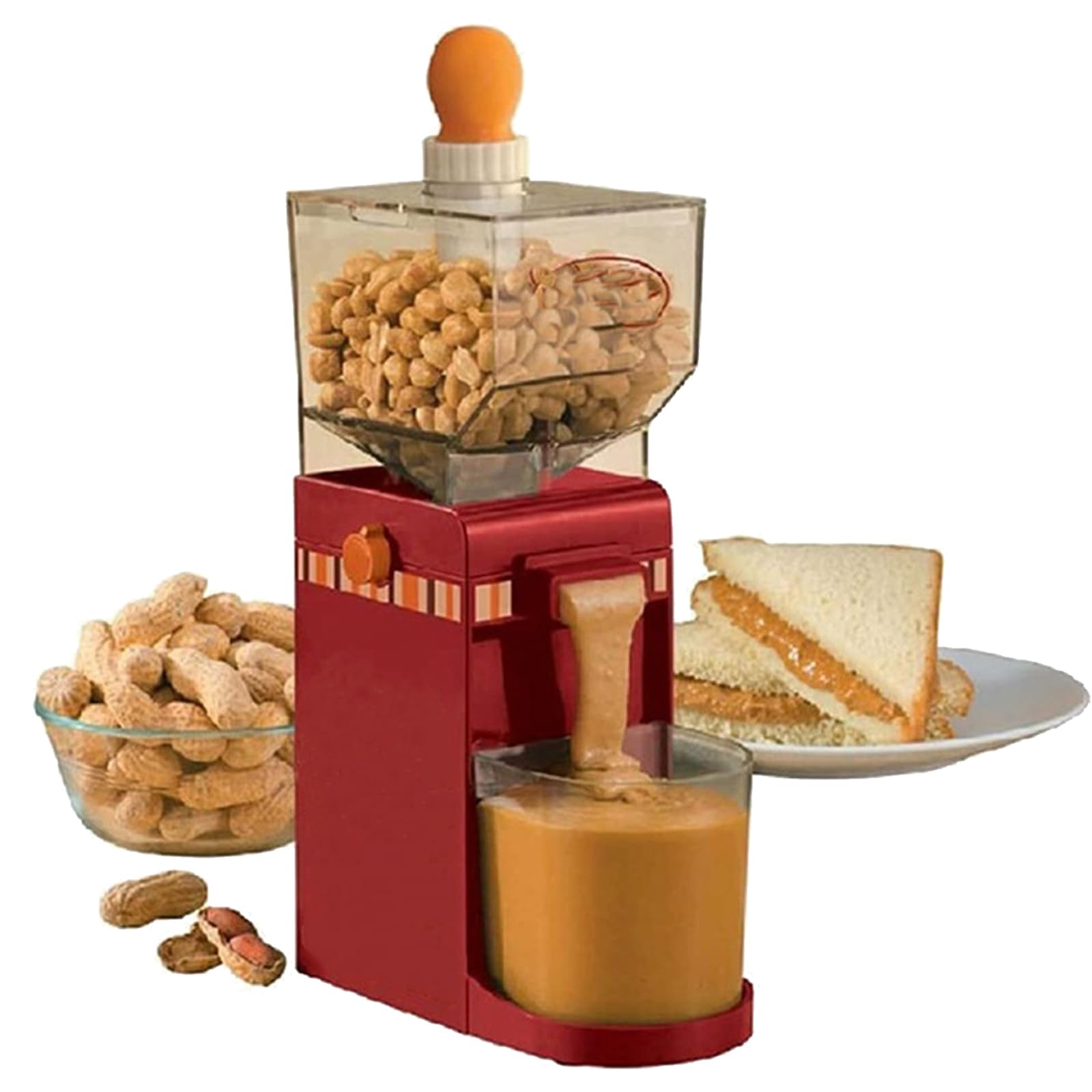 FHRKA Electric Peanut Butter Maker, 500 ML Household Peanut Butter Grinder with Removable Grinding Disc, Nut & Grain Grinder