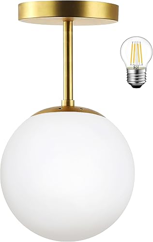 Miniatura 10 de KoKo&Yukina Lámpara de techo de 6 luces de mediados de siglo, moderna lámpara de techo semiempotrada, accesorio de lámpara de techo globo, lámpara 6