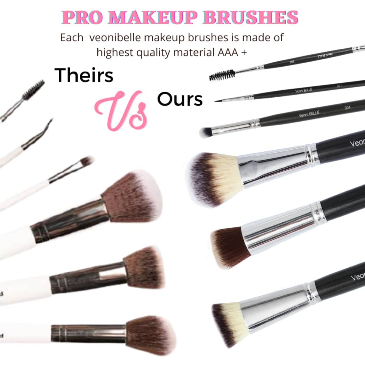 Travel Brush with Foundation Veoni belle Brush, Powder Brush, Eyeshadow Blending Brush & Flat Brush | Soft Bristles Makeup Brushes Set for Women (Precision Brush) 1