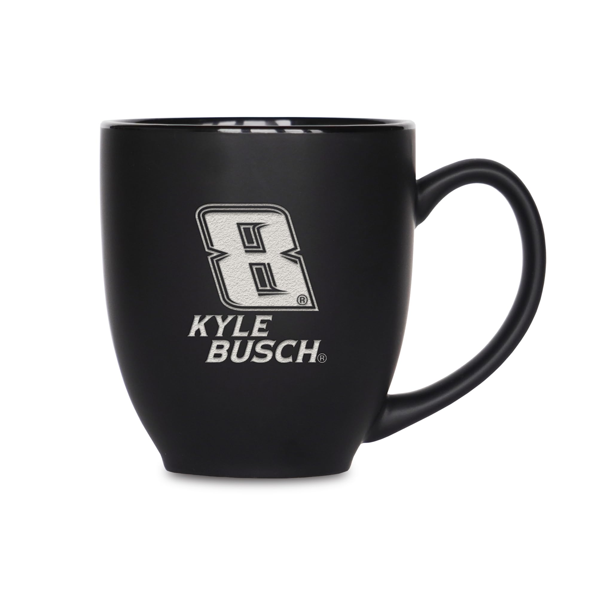 Tasse Kyle Busch NASCAR Rico Industries en céramique noire mate de 425 ml