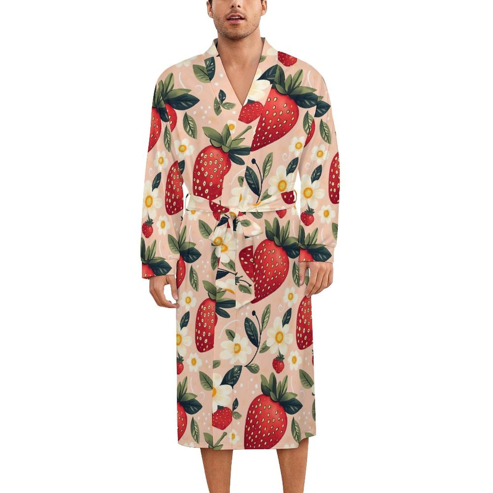 Robe de nuit en soie haut de gamme style kimono floral chic - 8